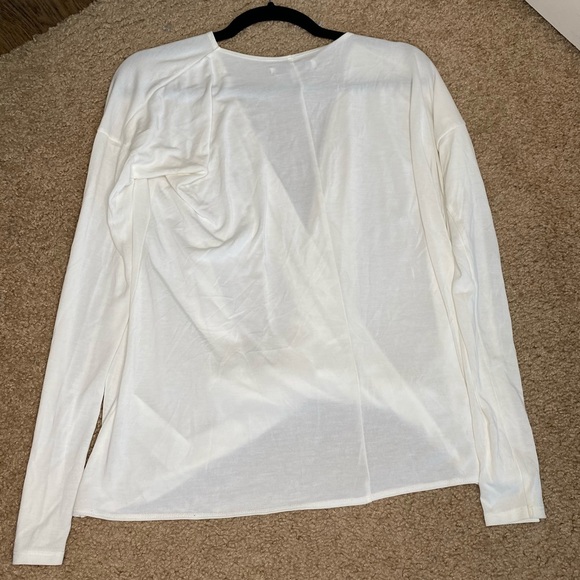 A&F WHITE SWOOP FRONT COZY LONGSLEEVE TOP SM - Picture 4 of 6